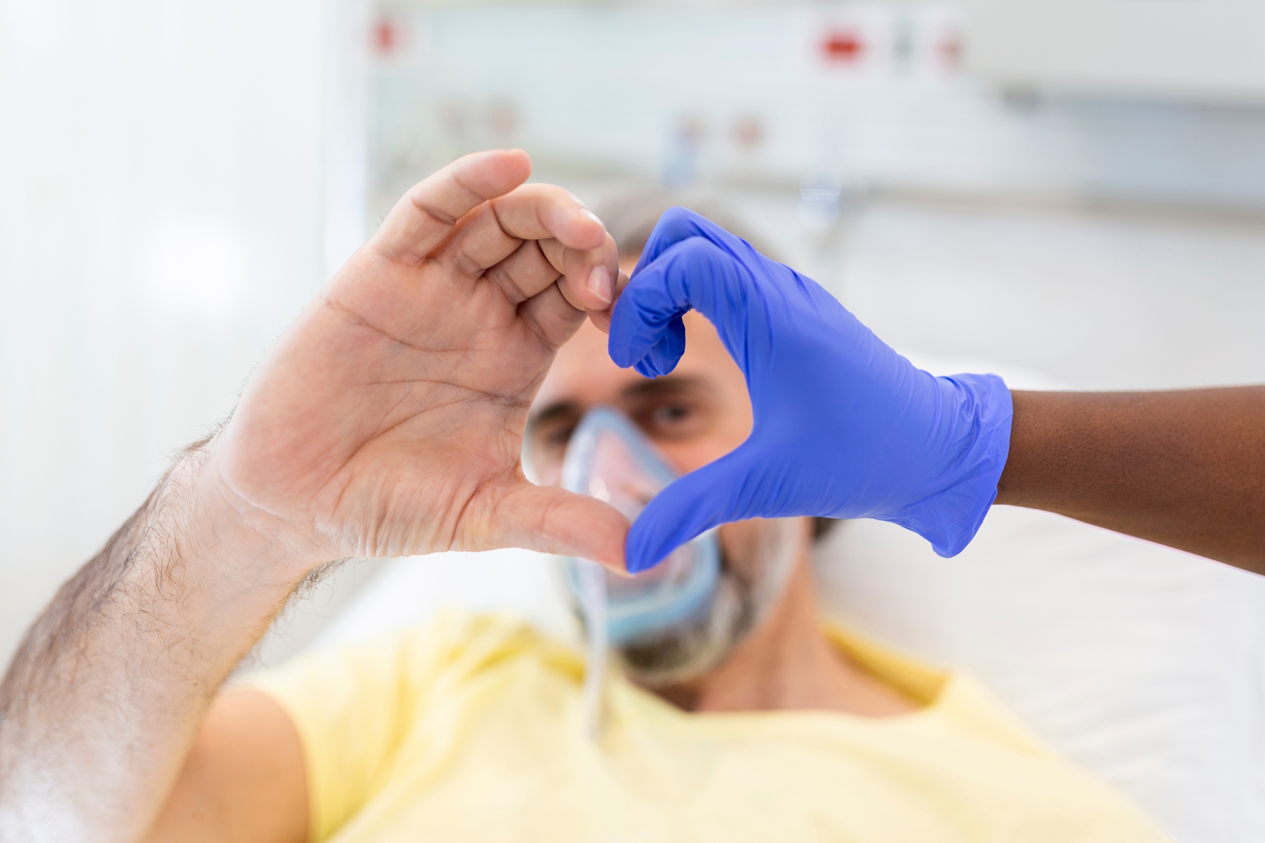 Doctor and donor recipient.